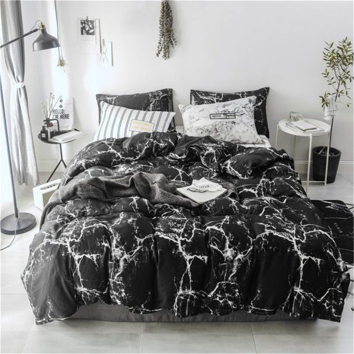 Juego de Edredon de Marmol Negro Cottonight King Size Juego de Edredon Negro y Blanco Conjuntos de Ropa de Cama Moderna Abstracta Gotica Mantas Colchas Transpirables Suaves Juego de Edredon para Mujeres Hombres Adultos Adolescentes Rey