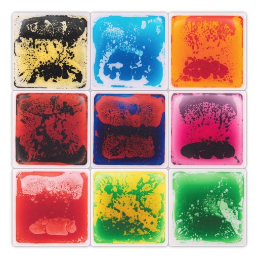 Tapete de Actividades de Fusion Liquida Art3d para Niños, Paquete de 9 Azulejos 12" X 12", Multicolor, Esquina Redondeada