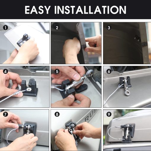 BESTAOO TJ Hood Latches, Kit de cerraduras para capo para Jeep Wrangler TJ 1997-2006, Elimina el aleteo del capo, 1 par - Imagen 5