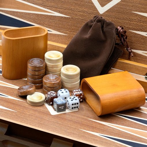 Set de Backgammon de Madera Woodronic de 17", Tablero Clasico Plegable, Mejor Juego de Estrategia y Juego Inteligente de Tactica para Ninos y Adultos - Imagen 4
