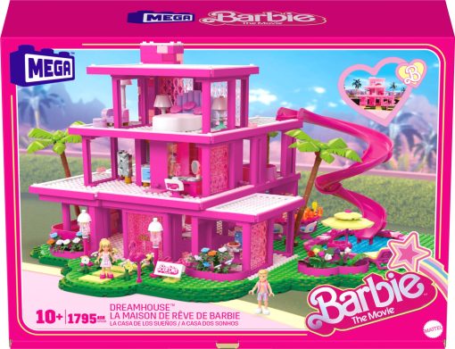 Set de Juguetes de Construccion Mega Barbie The Movie, Replica de DreamHouse con 1795 Piezas, 4 Figuras y Accesorios, para Adultos y Fans - Imagen 6