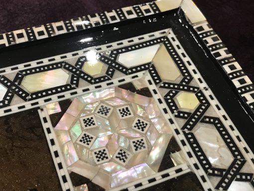 Tablero de ajedrez de nacar egipcio incrustado artesanal (16.8 pulgadas m05) - Imagen 8