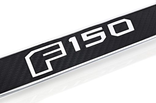 Marco de Placa de Licencia Ford F 150 (2 Agujeros/ Zinc, Cromado/Negro) - Imagen 3