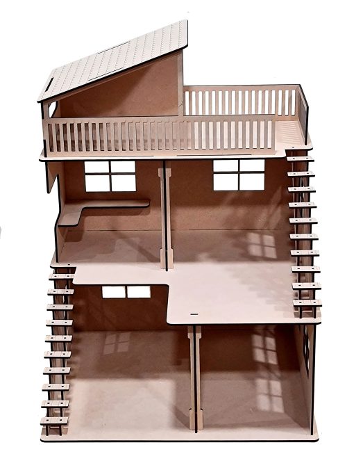 StonKraft Casa de munecas de madera - Decoracion del hogar, Juguete de construccion, Kit de modelado, Proyecto escolar - Facil de armar rompecabezas 3D - Imagen 3