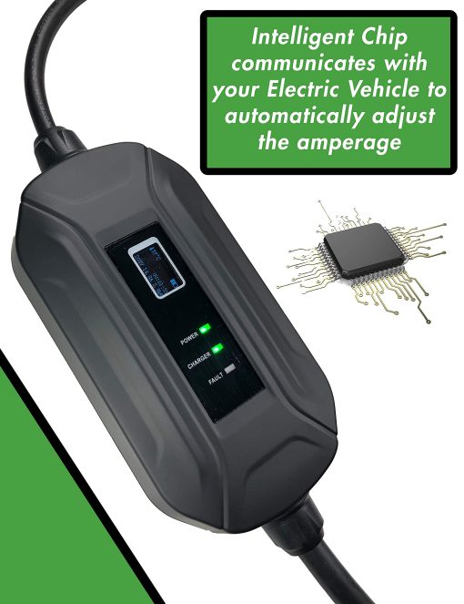 Cargador para EV PRIMECOM Nivel 2 220/240V, 16A, 30 pies y 50 pies, Cable portatil de carga de vehiculo electrico EVSE compatible con Bolt Volt Leaf BMW i3 Fiat 500e Clarity NIRO Prius (10-30P, 30 pies) - Imagen 4