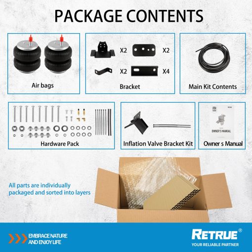 Kit de Suspension de Bolsa de Aire RETRUE para Toyota Tundra 2007-2021 [hasta 5,000 libras de Capacidad de Nivelacion de Carga] Reemplaza Firestone 2445 - Imagen 8