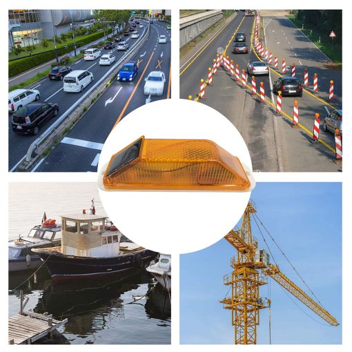 Luz de Advertencia Estroboscopica Solar LED Solar Parpadeante Senal de Seguridad de Construccion Vial Carteles de Seguridad de Construccion Barricada de Trafico Flash Automatico Lampara de Senalizacion de Vehiculos - Encendido Automatico (Amarillo-12 Paquete) - Imagen 6