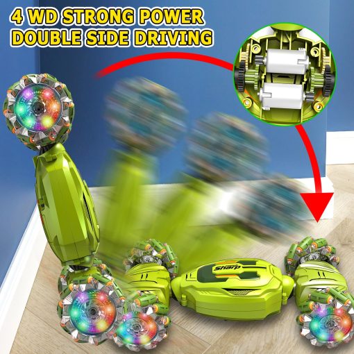 NESTALK Coche de Acrobacias RC con Sensor de Gestos para Ninos de 6 a 12 Anos, Coche Controlado por Mano de 2.4GHz con Luces y Musica Rotacion de 360? Traccion a las Cuatro Ruedas, Regalos de Cumpleanos Geniales para Ninos de 6 a 12 anos - Imagen 7