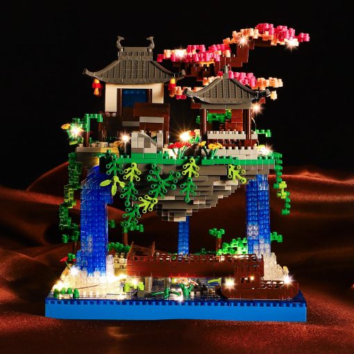 Conjunto de bloques de construccion de arbol de cerezo CAXIMSY con caja de presentacion acrilica Arquitectura china de flor de durazno Conjunto de construccion micro mini juguete regalo para ninos adultos ?3320 piezas? - Imagen 4
