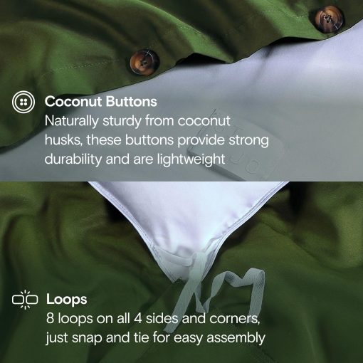 Funda de Edredon SIJO AiryWeight Tencel, 100% Lyocell Derivado de Eucalipto, Super Suave, Mejores Sabanas Refrigerantes por Architectural Digest (Forest, Twin/Twin XL 70"x90") - Imagen 4