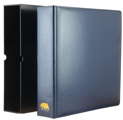 album de formato grande Ursae Minoris Estate Library Deluxe 4 Q-Ring para hasta 400 billetes modernos de EE. UU., Canada, Mexico y del mundo, boletos de eventos de hasta 8 x 2 pulgadas, Azul profundo con estuche negro - Imagen 5