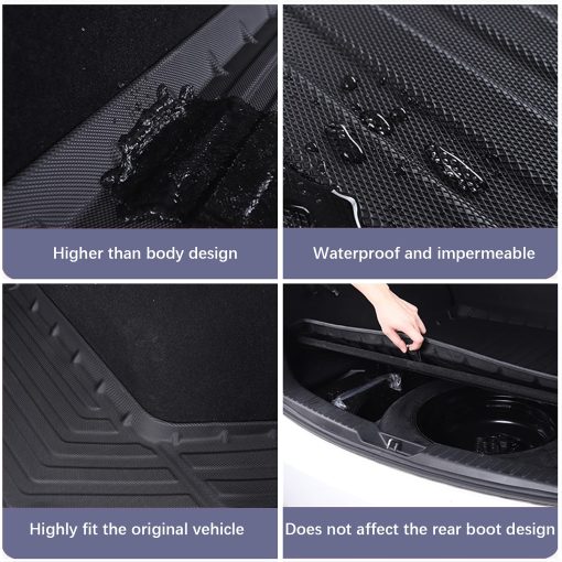 Elsetyler Ajuste Personalizado para Forro de Carga 2021 2022 2023 Hyundai Santa Fe - Negro Bandeja de Suelo de Maletero Resistente al Agua Todo Clima de TPO Pesado Protector - Imagen 5