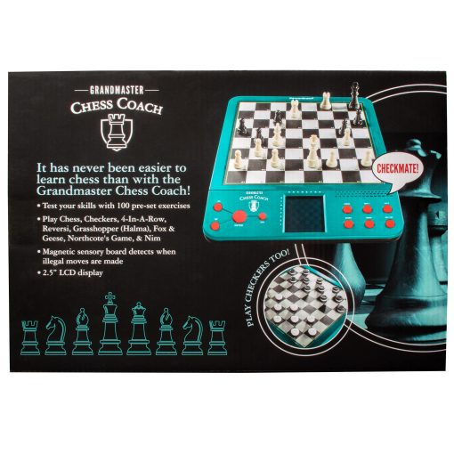 Juego de Ajedrez Electronico Gran Maestro - Juega contra oponentes, o computadora de varios niveles, con entrenador auditivo y ejercicios preestablecidos - Perfecto para ninos y adultos - con 8 juegos adicionales (Damas, Ajedrez, 4 en linea), Regalo de Navidad - Imagen 9