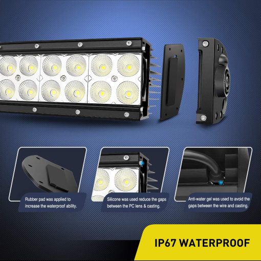 Nilight Barra de luces LED curva combinada de 52 pulgadas 300W, foco y luz de inundacion, lampara de conduccion LED para camiones, barcos, jeeps, 2 años de garantia - Imagen 5