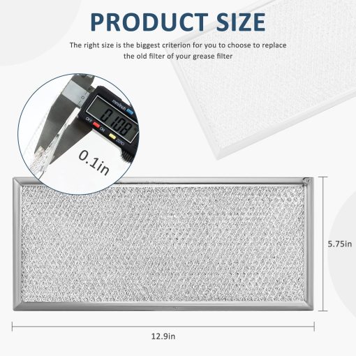 Filtro de Grasa para Microondas Compatible con Whirlpool W10208631A - Aprox 13" x 6" (Paquete de 4) - Imagen 3
