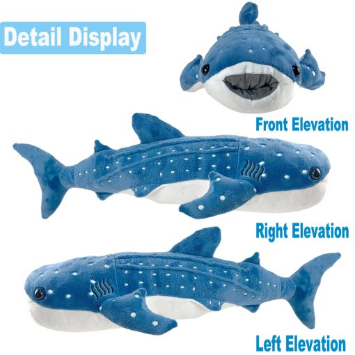 Peluche de tiburon ballena gigante de 48 pulgadas Mukouxun, juguete de felpa de tiburon ballena realista, grandes peluches de tiburon ballena enormes, peluches de ballenas grandes - Imagen 8