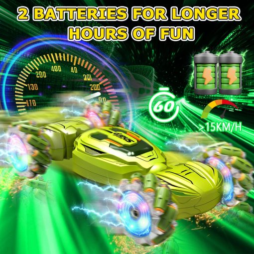 NESTALK Coche de Acrobacias RC con Sensor de Gestos para Ninos de 6 a 12 Anos, Coche Controlado por Mano de 2.4GHz con Luces y Musica Rotacion de 360? Traccion a las Cuatro Ruedas, Regalos de Cumpleanos Geniales para Ninos de 6 a 12 anos - Imagen 6