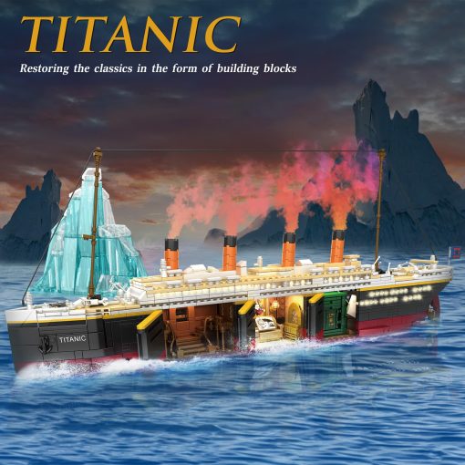 Set de Construccion del Titanic Zylvoxia, 2288 Piezas Set de Bloques del Gran Barco Titanic con Glaciar y Tira de Luz Brillante, Set de Modelo de Barco Gigante para Adultos y Ninos - Imagen 5