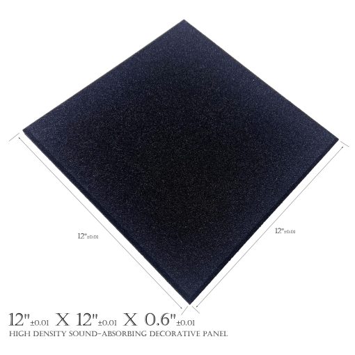 Panel de espuma acustica en forma de cuna negro/azul de 12 paquetes para estudio de sonido de 12" X 12" - Imagen 2