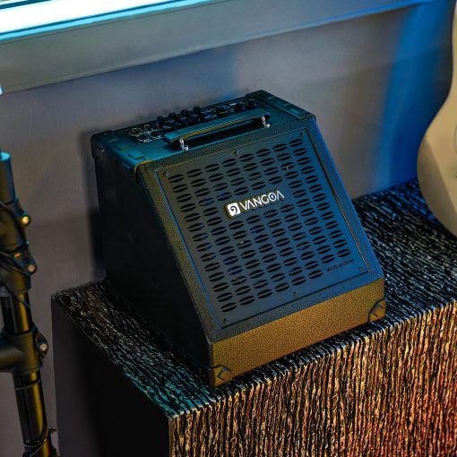 Amplificador de bateria electrica Vangoa 65W Profesional Altavoz de amplificador de tambor electronico inalambrico de 3 bandas EQ USB Monitor personal de bateria electrica Altavoz de teclado, Negro - Imagen 7