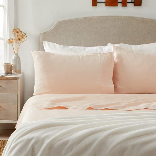 Juego de sabanas 100% algodon organico KG Linens | 300 hilos - Sabanas y funda de almohada | Bolsillo profundo se ajusta hasta colchon de 18" | Cal King - Rosa - 4 piezas | Certificado organico | Coleccion de confort y cuidado - Imagen 3