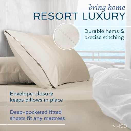 Juego de Sabanas 4 Piezas Hotel Sheets Direct Tamaño King, Sabanas 100% Viscosa de Bambu con 2 Fundas de Almohada, Ropa de Cama de Lujo Transpirable y Refrescante, Suave como la Seda, Gris Claro - Imagen 4