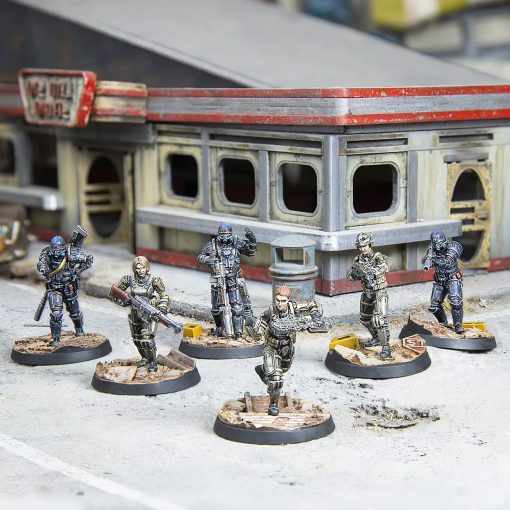 Modiphius Entertainment Ltd Fallout Wasteland Warfare: Hermandad del Acero - Patrulla de Combate - 6 Miniaturas, sin pintar, de 32mm, RPG - Imagen 3