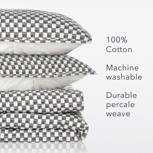 Juego de Colchas Decorativas de Algodon Nate Home by Nate Berkus | Cubrecamas para todas las estaciones, Ropa de cama de mDesign, Tamaño King, 1 Colcha/2 Fundas de Almohada, Carbon/Pergamino - Imagen 5