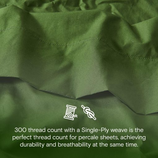 Juego de Sabanas 100% Algodon Organico DOZ by SIJO, Certificado GOTS, Tejido Percale Resistente, Fibra Larga, Transpirable, Acabado Mate, Estilo Hotelero, Duradero, 4 piezas 2 Fundas de Almohada 1 Ajustable 1 Plana (Forest, Full) - Imagen 3