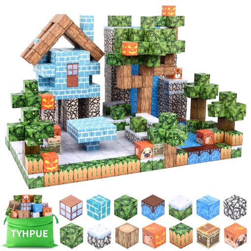 TYHPUE 100 PCS Magnetic Blocks, Juguetes Sensoriales STEM Montessori para Ninos Pequenos, Juegos de Construccion Regalos de Navidad y Cumpleanos para Ninos y Ninas de 3-5 6-8 8-12