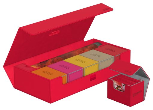 Ultimate Guard Superhive 550+, Estuche para 550 Tarjetas de TCG con Doble Funda, Rojo, Compatible con Boulders, Cierre Magnetico y Forro de Microfibra Interno - Imagen 3