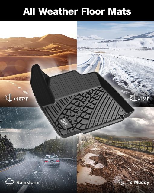 Tapetes 3W para Jeep Cherokee 2015-2024 Juego Completo de Tapetes TPE para Piso de 1ra y 2da Fila, Negro (NO es compatible con Grand Cherokee) - Imagen 7
