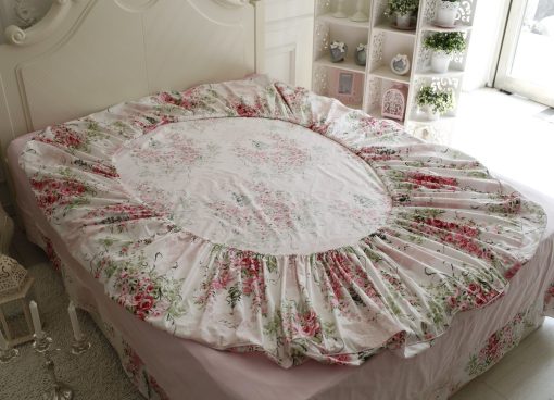Juego de sabanas floreadas Shabby FADFAY tamano Queen de 4 piezas 100% algodon de primera calidad con patron de rosas rosas: 1 sabana bajera profunda, 1 sabana plana, 2 fundas de almohada (tamano estandar) - Imagen 6