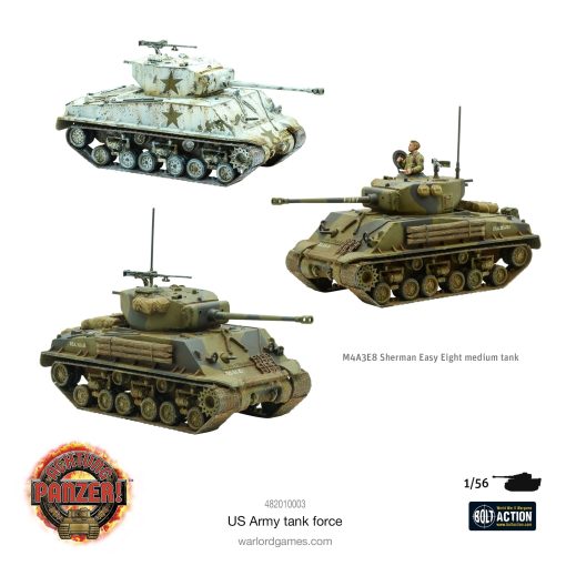 Warlord Games Achtung Panzer! US Army Tank Force 1:56 Kit de modelo de plastico para wargaming de mesa militar - Imagen 3