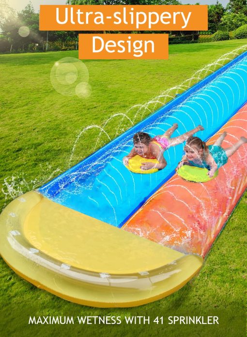 Dimple Tobogan Inflable con Rociador de Agua y 2 Tablas de Surf - Juguete de Verano Perfecto para Ninos con Rociador Incorporado para el Patio Trasero - 16ft x 5ft - Imagen 5
