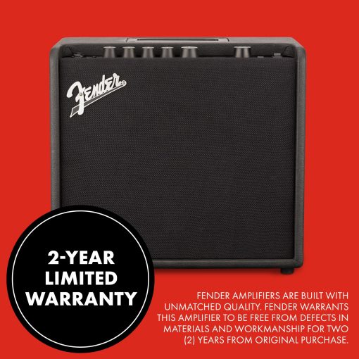 Amplificador de Guitarra Fender Mustang LT25, Combo de 25 Vatios, con Garantia de 2 Años, 30 Efectos Preestablecidos con Interfaz de Audio USB para Grabacion - Imagen 6