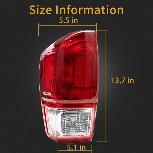 MiKaFex Housing de Luz Trasera Izquierda Compatible con 2016-2022 Toyota Tacoma con Lampara de Freno Con Bombilla Reemplaza 8156004170 TO2800197 - Imagen 5
