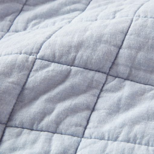 Juego de Edredon de Lino de Lujo Hyde Lane Tamano King, Mezcla de Algodon de Lino Europeo Organico para Colcha y Cubrecama, con 2 Fundas de Almohada, 106"x96", Azul Aciano - Imagen 4