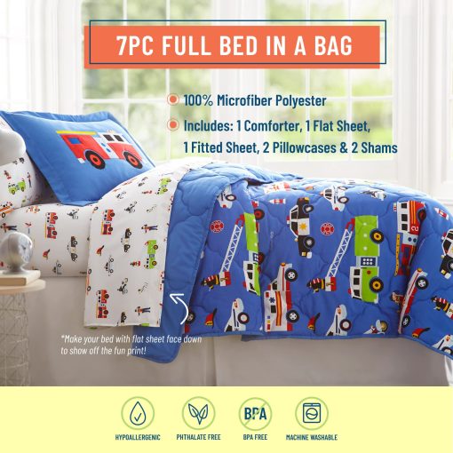 Juego de Cama Completo Wildkin para Ninos y Ninas, Incluye Edredon, Sabana Plana, Sabana Ajustable, Dos Fundas de Almohada y Dos Cojines (Heroes) - Imagen 2