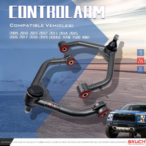 Brazos de control superiores delanteros con juntas de bola para Dodge Ram 1500 4WD 2009-2018 - Brazos de control tubulares de suspension de 2-4" - Compatible con Dodge Ram 1500 Classic 4WD 2019-2024 (2 Piezas) - Imagen 2