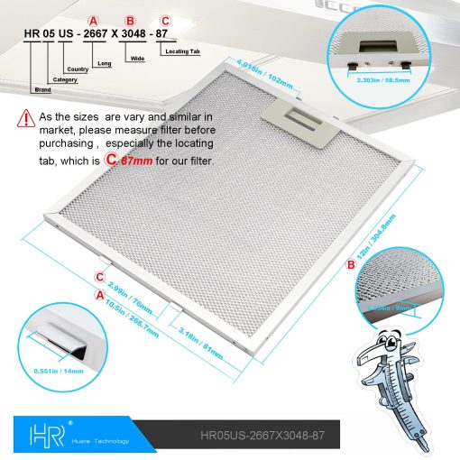 Filtro de campana extractora W10169961A actualizado, Filtro de ventilacion para estufa, Compatible con Whirlpool, Ikea, Kitchen Aid, Jenn Air, Filtro de grasa de malla de aluminio para campana de cocina de 10.5x12 pulgadas, Filtros de campana para cocina, Filtro de ventilacion 3PCS - Imagen 3