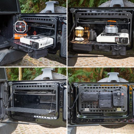 Mesa de Puerta Trasera Plegable para Ford Bronco 2021-2024 con Estante de Almacenamiento y 3 Bolsas de Almacenaje - Imagen 4