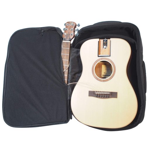 Guitarra de Viaje de Madera Maciza Journey Instruments ? OF422 Guitarra Acustica-Electrica de Viaje con Sistema Patentado Plegable ? Estuche de Mochila Portatil (Overhead)