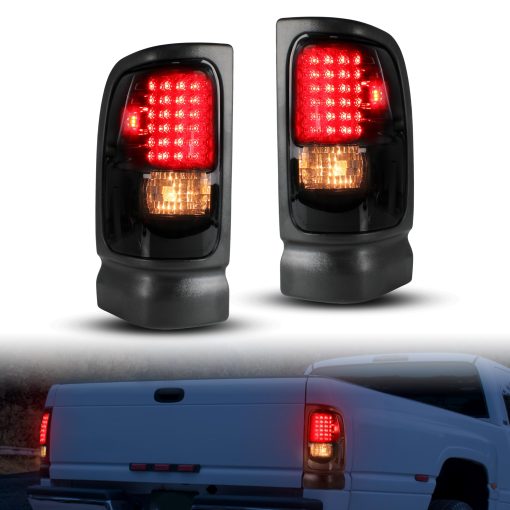 Luces traseras LED para RAM 1500 1994-2001, Luz de freno trasera negra ahumada para Dodge RAM 1500/2500 / 3500 1994 1995 1996 1997 1998 1999 2001 2002 Accesorios (2PCS)