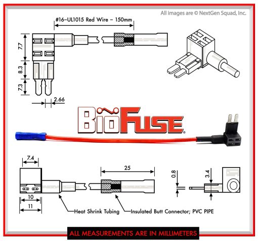 BioFuse 12V Micro2 Juego de 50 Fusibles, Tapas y Portafusibles para Coche (Lote de 50 Adaptadores de Fusibles Micro 2 Automotrices) - Imagen 7