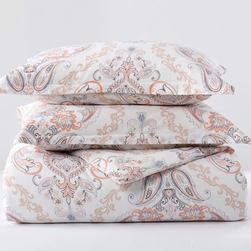 Juego de edredon King Size SahSahCasa, Juego de cama de edredon King, Diseno Paisley Floral Damasco Edredon, Juego de cama de lujo mullido acolchado para todas las estaciones, Edredones y Alternativa de plumon, 3 piezas - Imagen 6