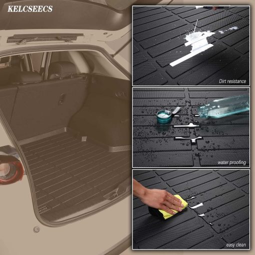 Forro de carga todo clima KELCSEECS para Hyundai Elantra & Elantra N & Elantra Hybrid 2024 2023 2022 2021 Tapete de piso de coche a medida (Tapete de maletero) - Negro - Imagen 3