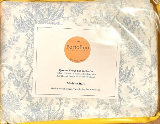 Juego de sabanas de 4 piezas Portofino Italy Home Luxury Collection 200tc 100% algodon-Calidad hotelera Percale Fresco y ligero, transpirable y que absorbe la humedad (Queen (Estandar de EE. UU.), Caterina), Blanco - Imagen 2
