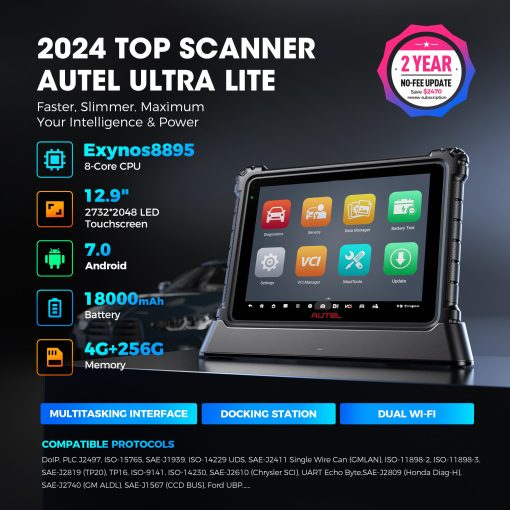 Escaner Autel MaxiCom Ultra Lite: Actualizacion Gratuita de 2 Anos, Herramienta de Diagnostico OBD2 2024 Inteligente con 40+ Servicios, Consejos de Reparacion, Actualizado de MS919/MS909/Elite II, Igual que MaxiSys MSUltra - Imagen 7