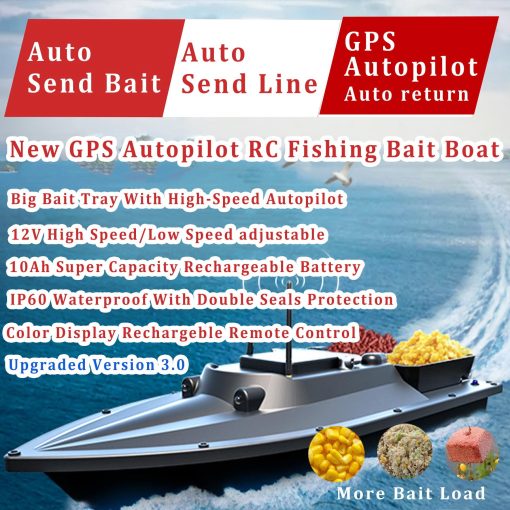 Barcos de pesca de cebo de alta velocidad RC para pesca en oceanos y lagos CRESEAPRODUCTS, alcance de 500M, carga de 4.5KG, control de crucero - Imagen 6